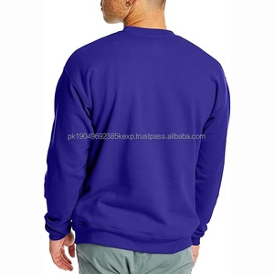 Sweats à capuche et sweat-shirt pour hommes logo personnalisé impression Streetwear côtes col rond surdimensionné épaules tombantes sweat-shirt vierge pour hommes - Product Image 2