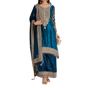 Robe de mariée en velours brodé professionnelle, tissu doux, 100% velours, élégante, pour les fêtes d'hiver, mariage, haute qualité - Product Image 5