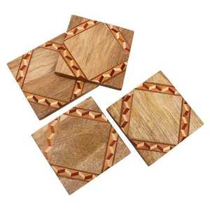 Posavasos de resina hecho a mano posavasos de madera epoxi nuevo diseño de la India para la venta a granel posavasos de nogal hechos en la India - Product Image 1