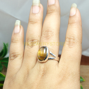 Anillo de Ojo de Tigre Marrón de Primera Calidad, Anillo de Plata de Ley 925, Anillo de Diseño Hecho a Mano, Anillo de Piedras Preciosas, Joyería de Ojo de Tigre - Product Image 3