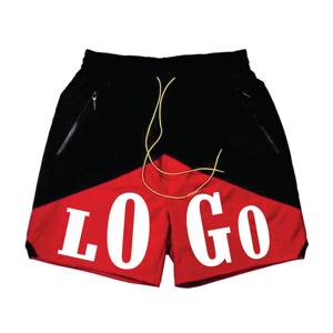 Pantalones cortos BOXY de alta calidad para hombre 300GSM malla de doble capa logotipo serigrafiado personalizado OEM Cierre de cintura elástica patrón sólido - Product Image 5