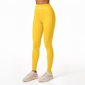 Leggings de yoga à taille élastique, fabrication directe d'usine, leggings de sport pour femmes, taille haute, spandex/polyester, 220g, commande en gros, fabricant OEM - Product Image 1