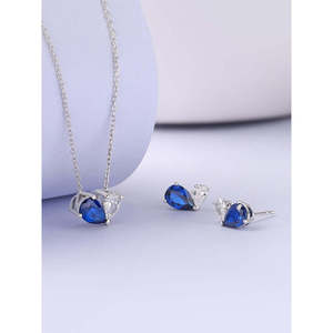 Bleu Toi Et Moi ensemble de bijoux fins classique or et plaqué or Rose Zircon diamant perle motif géométrique pour les fêtes de mariage - Product Image 2