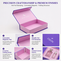 Boîte cadeau magnétique pliante de luxe sur mesure, emballage en carton avec estampage à chaud, revêtement UV, boîte cadeau cosmétique