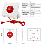 Bouton d'urgence blanc de type 86, bouton de commutation d'appel d'urgence SOS à cordon de traction monté en surface pour les personnes âgées, modèles W7/W8