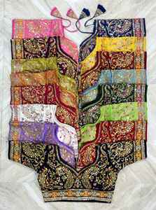 Readymade stitched Ethnic Blouse Beautiful handwork embroidery all over <b>sleeves</b> Indian <b>Bridal</b> Partywear Silk Saree matching - Product Image 3