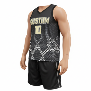 Ensemble d'uniformes de basketball personnalisés avec logo et numéros pour hommes et étudiants – Haute élasticité, respirant, durable, fusion sans couture - Product Image 1