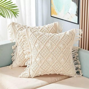 Taie d'oreiller bohème moderne en macramé tissée à la main pour la décoration du salon et de la chambre à coucher Vente en gros directe de l'Inde Coussin élégant - Product Image 2
