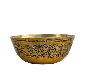 Grand bol de service en laiton fabriqué à la main au look antique unique, parfait pour être exposé dans le salon ou la salle à manger. - Product Image 5