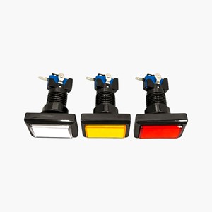 Rectangular Arcade <b>Push</b> <b>Button</b> Set LED Light Micro <b>Switch</b> 3 Colors Momentary Operation DC 12V Amusement Machine Plastic Metal - Product Image 2