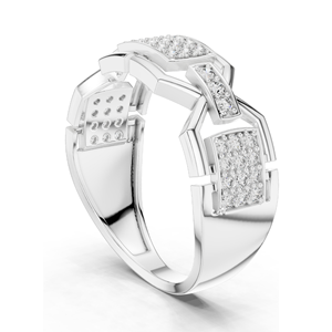 Bague à trois pierres en diamant de culture pour femme, 0,456 CT, clarté VVS-VS EF, or 18 carats, 14 carats, 10 carats et argent 925, rose, jaune - Product Image 4