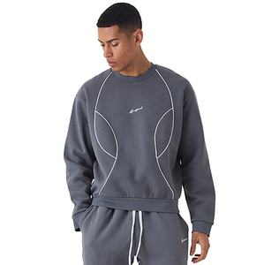 ชุดวอร์มผ้าฝ้ายโอเวอร์ไซส์พิมพ์โลโก้ตามสั่ง ปี 2025  แบบหนา เป็นมิตรกับสิ่งแวดล้อม สำหรับผู้ชาย ทรงเข้ารูป ชุดฮู้ดดี้และกางเกงวิ่งสำหรับฤดูหนาว - Product Image 4