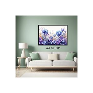 <b>Large</b> Size 70x50cm MDF Table with Colorful Faded Quality Printing Flower Nature <b>Frame</b> Looking 26-Art <b>Print</b> - Product Image 1