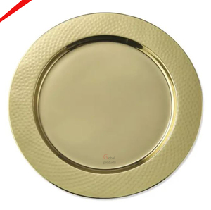 Plaque de chargeur de service de forme ronde finie dorée de vente chaude - Product Image 5