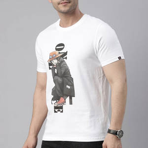 Camiseta de algodón 100% para hombre, personalizada, de gran tamaño, ajustada, antibolitas, teñida lisa, estampado comprimido, patrón sólido - Product Image 2