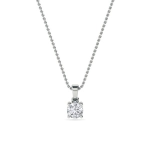 Colgante solitario de diamante de corte redondo tradicional de 0.30 ct, diamante cultivado en laboratorio en platino para fiesta de compromiso - Product Image 1
