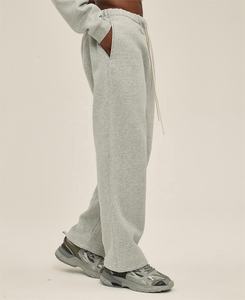 Men's Casual Flare Sweatpants with Heavy <b>Weight</b> Cotton Straight Wide <b>Leg</b> Custom Embroidery Print Logo-Fleece Jogger Trousers - Product Image 4