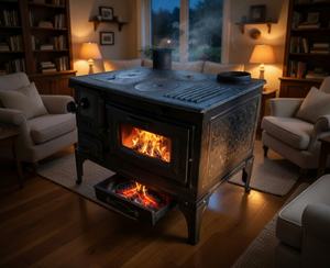 Estufa Independiente de Hierro Fundido de Alta Resistencia Dorello MF44, Calefacción Interior a Leña Duradera para Uso en Casa, Cabaña y Jardín - Product Image 1