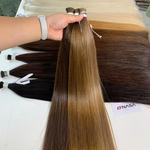 Precio de fábrica Extensiones de cabello humano virgen vietnamita a granel 18 pulgadas Recto natural 100g Doble dibujado Sin colores - Product Image 1