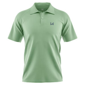 เสื้อโปโลของผู้ชายแบบแห้งเร็วออกแบบได้ตามต้องการด้วยผ้าทอระบายอากาศได้โลโก้ด้านหน้าแบบลำลองและกีฬาแขนสั้น - Product Image 1