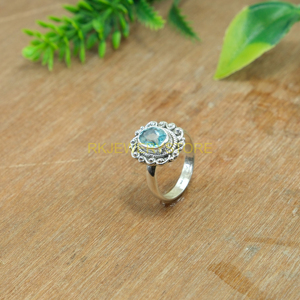 Natural Top Quality Blue Topaz <b>Ring</b> Pure 925 Sterling <b>Silver</b> <b>Ring</b> Blue Gemstone <b>Ring</b> <b>Statement</b> <b>Ring</b> Blue Topaz Jewelry Gift - Product Image 3