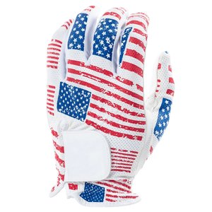 Gants de golf en maille doublés vert en cuir Cabretta à bas prix Sangle réglable et logo sur le poignet Gants de golf en cuir Cabretta personnalisés - Product Image 5