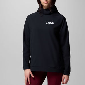 Sweat à capuche pour femme en tissu respirant, couleur unie, avec capuche et matière polaire pour un ajustement confortable et décontracté, pour une utilisation en extérieur et décontractée - Product Image 1