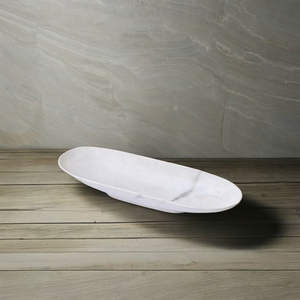 Auténtico Tazón de Mármol Blanco Hecho en India con Diseño de Barco para Decoración de Cocina de Lujo, Artesanía de Primera Calidad para Hogares Modernos - Product Image 1