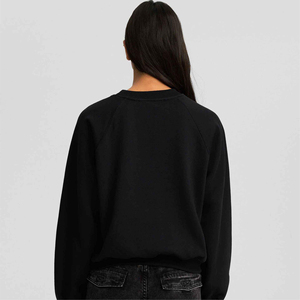 Sudadera Lisa Negra con Cuello Redondo, Sudadera de Forro Polar de Manga Larga, Sudadera Lisa Unisex para Impresión de Logotipo Personalizado al por Mayor - Product Image 5