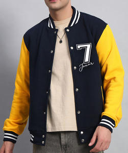 Blousons universitaires personnalisés unisexes en cuir véritable, chauds, imperméables et écologiques, style baseball, pour l'hiver - Product Image 5