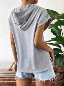 Sudadera con Capucha para Hombre, Modelo 2025, 100% Algodón, Diseño de Bolsillo, Sin Mangas, Transpirable, Ligera, Estampado Sólido - Product Image 2