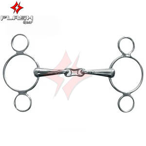 Fait sur mesure JP Kor acier bleu acier articulé 3 anneaux hollandais Gag Bit culotte Western hollandais Gag Bit allemand argent cheval - Product Image 6