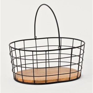 Paniers de Rangement de Bureau Multifonctionnels en Fer Forgé Noir Écologique pour Fruits et Linge, Bacs en Fil Métallique pour la Maison - Vente en Gros - Product Image 1