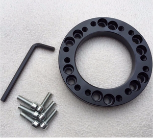 Kit adaptateur Pcd pour moyeu de volant en alliage d'aluminium noir tout usage. pour Momo Nardi <span class=keywords><strong>Omp</strong></span> <span class=keywords><strong>Sparco</strong></span> - Product Image 2