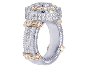 8.00 Carat VVS Moissanite Diamant Taille Ronde Plaqué Or Blanc Bague De Mariage Pour Hommes En Argent Sterling 925 - Product Image 3
