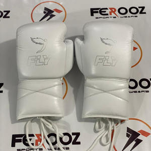 Hot Selling MMA Kickboxing Training Fly <b>White</b> Lace Up <b>Boxing</b> <b>Gloves</b> Personalized Logo Name Sparring Professional <b>Boxing</b> <b>Gloves</b> - Product Image 2
