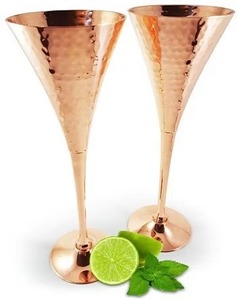 Copa de vino para beber cerveza Copa de cobre terminada Copa de cobre hecha a mano Copa de vino para beber Copas de champán de vidrio de metal para fiesta - Product Image 1