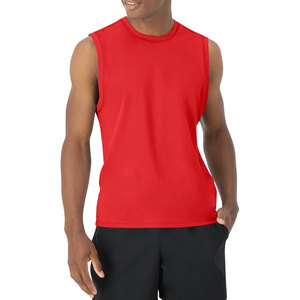 100% polyester hommes Fitness débardeur Logo personnalisé séchage rapide respirant haut de sport décontracté avec tissage tricoté sur le devant - Product Image 4