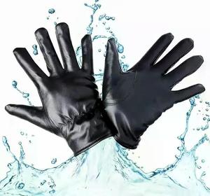 Garder au chaud mitaines en cuir véritable noir gants d'hiver hommes et femmes gants de protection en cuir d'hiver imperméables avec logo personnalisé - Product Image 3