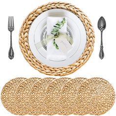 Venta caliente decoraciones de mesa personalizadas manteles individuales de jacinto de agua trenzada variedad de tamaños Material de bambú para Navidad Vietnam - Product Image 6