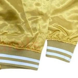 Blouson aviateur vintage à col montant de couleur personnalisée pour hommes 300 GSM toile avant Logo printemps respirant tenue décontracté - Product Image 6