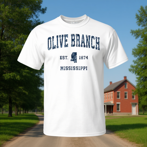 T-shirt imprimé Olive Branch Mississippi Vintage Sports Navy - Product Image 3