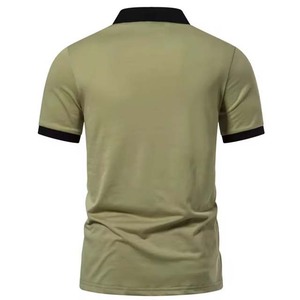 Polos pour hommes personnalisés OEM col polo à manches courtes de couleur contrastée polo d'été en coton respirant pour hommes style High Street - Product Image 5