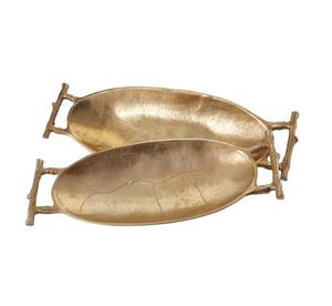 Luxe moderne élégant argent plateau concepteur poignée décor à la maison article de cadeau pour noël mariage luxe moderne métal artisanat - Product Image 5