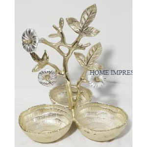 Bol décoratif en métal plaqué or pour aliments Qualité supérieure Design moderne Bol pour aliments fantaisie de luxe à prix raisonnable - Product Image 2