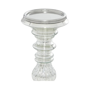 Bougeoir pilier en métal de finition plaqué argent pour décoration de table à manger de mariage support de bougie fait main - Product Image 6