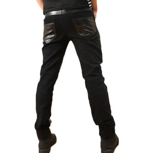 Pantalons en cuir Slim Fit à la mode pour hommes Vêtements décontractés Pantalons en cuir pour hommes de meilleure qualité pour adultes - Product Image 5