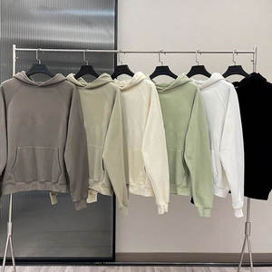 No String Plain Unisex ultra Heavyweight 500 Gsm 100% algodón en blanco Stringless Hooded Pullovers sudaderas con capucha - Product Image 3