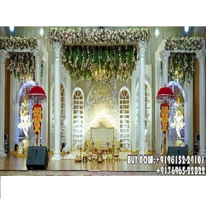 Mandap de mariage ouvert de style romain avec une touche américaine, Mandap moderne pour mariages en intérieur, thème de mariage romain, design élégant, Canada - Product Image 1