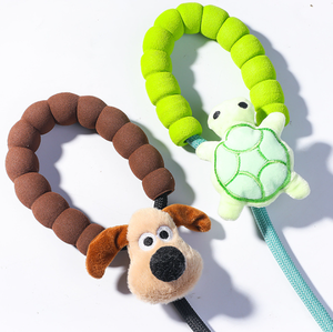 Laisse de chien en caoutchouc réfléchissante géométrique avec lumières LED, amortissement des chocs pour chiens de taille moyenne, promenade en plein air - Product Image 1